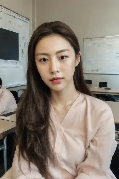 goyounjung, (classroom:1.2), (looking_at_viewer:1.1), cute pose
, RAW photo, (high detailed skin:1.2), 8k uhd, dslr, soft lighting, high quality, film grain, Fujifilm XT3 <lora:goyounjung-free-v2-000005:0.9>