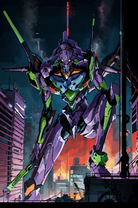 (best quality, masterpiece, RAW photo,ultra-detailed:1.2), <lyco:GoodHands-beta2:1.0>
eva 01, evagod, evangelion mecha, science fiction,beautiful abstract background, Futurism, cyberpunk, <lyco:EVAIII:0.7>