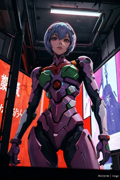 (best quality, masterpiece, RAW photo,ultra-detailed:1.2), <lyco:GoodHands-beta2:1.0>1girl, pov, looking at viewer,
eva 01, evagod, evangelion mecha, science fiction,beautiful abstract background, Futurism, cyberpunk, <lyco:EVAIII:0.3> ayanami<lyco:Ayanami:0.5> bust shot, from below,