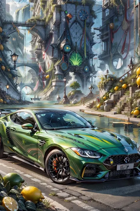 <lora:lemonlime-style-darquelilly-v1:1> lemonlimesty, car