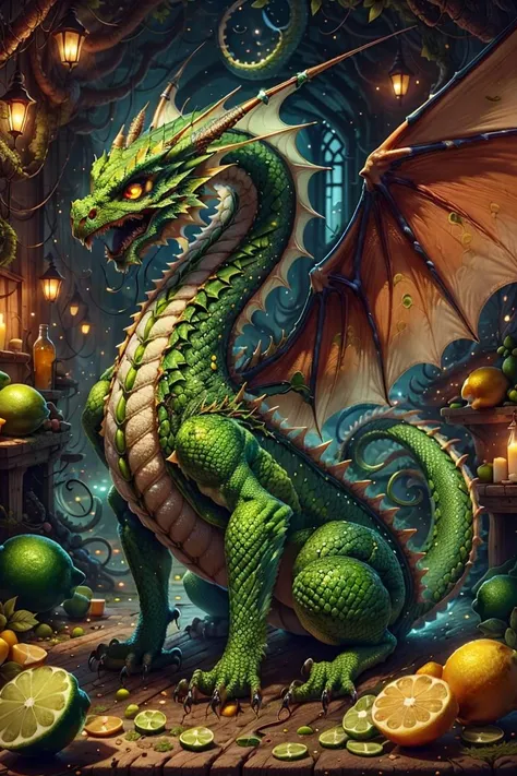 <lora:lemonlime-style-darquelilly-v1:1> lemonlimesty, dragon