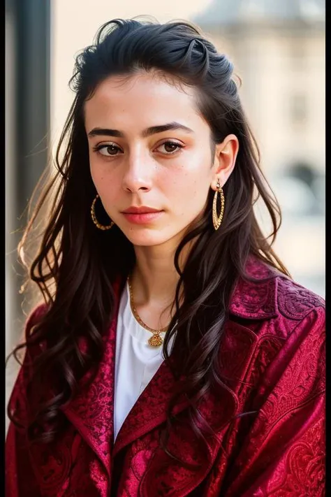portrait of emb-shvedchenko-v10, jewelry, luxury, earrings, rings, brooch, crawler earrings, bodycon, worried look, RAW, best quality, masterpiece, ultra-detailed, photorealistic, hyperdetailed, hyperrealism, 8k, full sharp, (extremely detailed eyes, extremely detailed face), detailed skin, textured skin, insane details, soft lighting, UHD, looking at viewer, volumetric lighting, intricate details, sharp focus, absurdres, highres, style by Eddie Campbell, bold, bright colours, by Sergey Prokudin-gorsky , bloom, fujifilm xt-4, film strip,