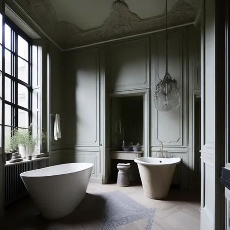 <lyco:Belgian_style_interior_design_Sa_May:1.0>   Belgian interior of  bathrooms