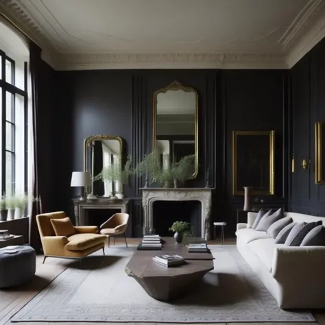 <lyco:Belgian_style_interior_design_Sa_May:1.0>   Belgian interior of living room
