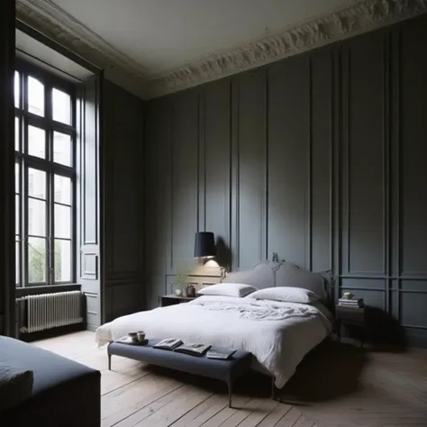 <lyco:Belgian_style_interior_design_Sa_May:1.0> Belgian interior of bedroom