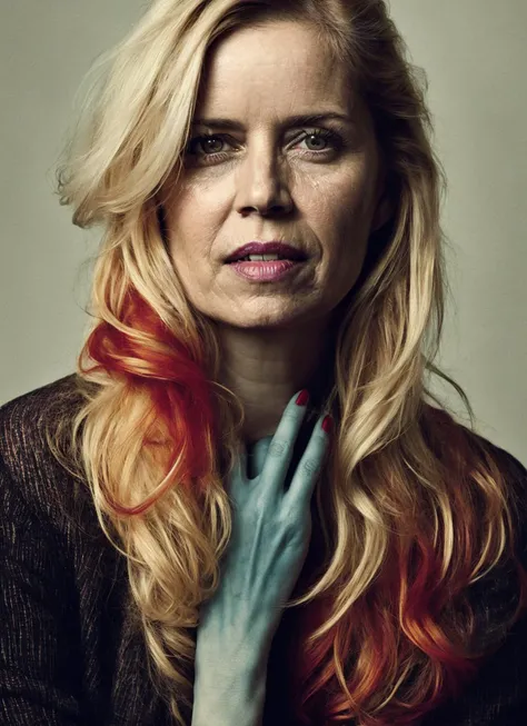 portrait of 25 years old sks woman, by Flora Borsi, style by Flora Borsi, bold, bright colours, ((Flora Borsi)), by Tim Walker, <lora:locon_kimdickens_v1_from_v1_64_32:1>