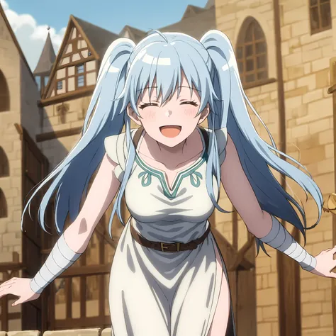 Anime. 1 Girl. Cute girl. Amputee. Slave. Disabled person. Quadruple amputation. Silver hair. Long hair. Wavy hair. Amber eyes. Beautiful eyes. Perfect eyes. Expressive eyes. Ideal face. Beautiful nose. 16 years. Medium breasts. Beautiful breasts. Urinary incontinence. Wants to pee. I need to pee. A strong, desperate urge to pee. She peed herself. Urine flows from the perineum onto the floor. Urine flows down your thighs. Ideal anatomical body. Body with amputated limbs. Armless. Legless. Dirty tunic. Torn tunic. Slave collar. No panties. Sitting. Sits on the floor in a cage. Full height. Slums. Slave market. Many people. Beautiful character design. Shiny skin. Full body. NSFW. Official art. Extremely detailed CG Unity 8k wallpaper. Ideal lighting. Ultra high resolution 4K. Super detailed 8K resolution. A high resolution. Masterpiece. Best quality.