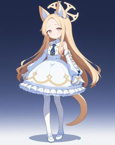 seia \(blue archive\),1girl, solo, short_necktie, halo, white_dress, sleeves_past_fingers, one_eye_closed, looking_at_viewer, pantyhose, vertical_stripes, white_bird, frilled_dress, forehead, standing, bow, hair_flower, tail, white_footwear, detached_sleeves
<lora:seia_(blue_archive)_image1153_2023-12-03-000014:1>halo. gorgeous,key visual, vibrant, studio anime,award-winning, professional, highly detailed,high budget, cinemascope