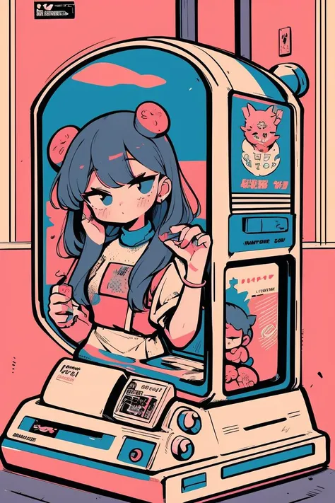 (masterpiece, best quality), 1girl,  <lora:1675289294153141601:1> lofi artstyle, retro aesthetic, pop art