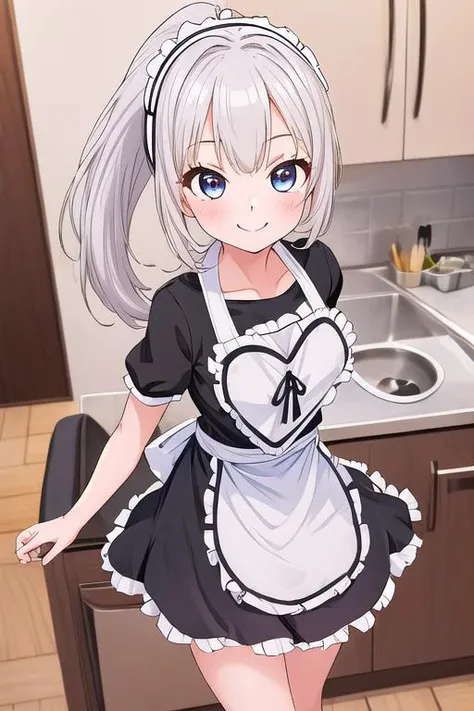 masterpiece, best quality,ultra detail, <lora:anmnr01:0.3> <lora:add_detail:0.5>,<lora:GoodHands-vanilla:0.8>onepiece,
1girl,black ponytail, <lora:heartapronnew:1>,(white apron).kitchen,smile,curtsey,,headdress