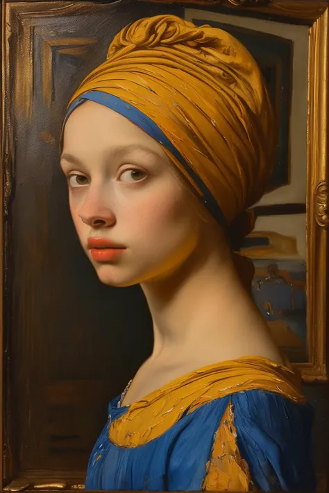 masterpiece,best quality,portrait of man,oil painting,<lora:tbh122-:1>,style of Jan Vermeer,