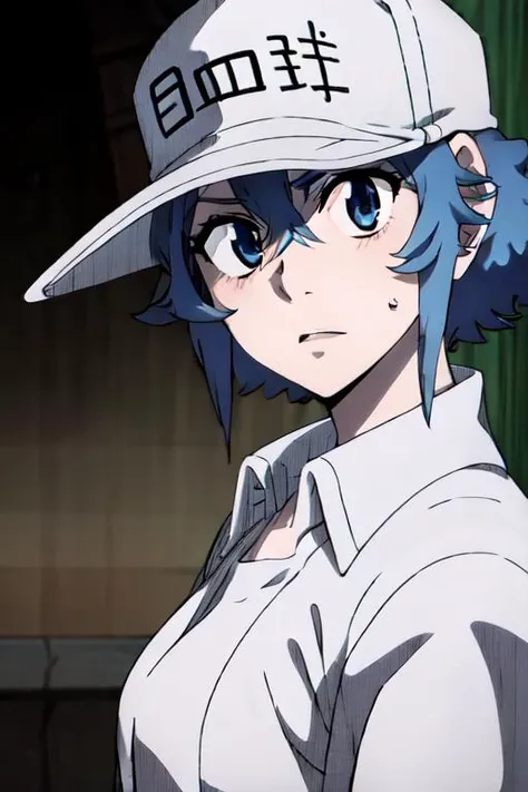 masterpiece, best quality, ultra detailed, highres, solo, blushing, upper body, outdoors
<lora:Hakkekkyuu_1212:0.7> blue hair, short hair, blue eyes, anime coloring