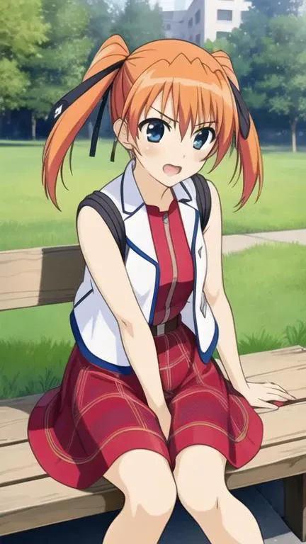 teana lanster, 1girl, open mouth,
sundress, outdoors, park, park bench,
<lora:nanoha-strikers-teana-lanster:0.8>