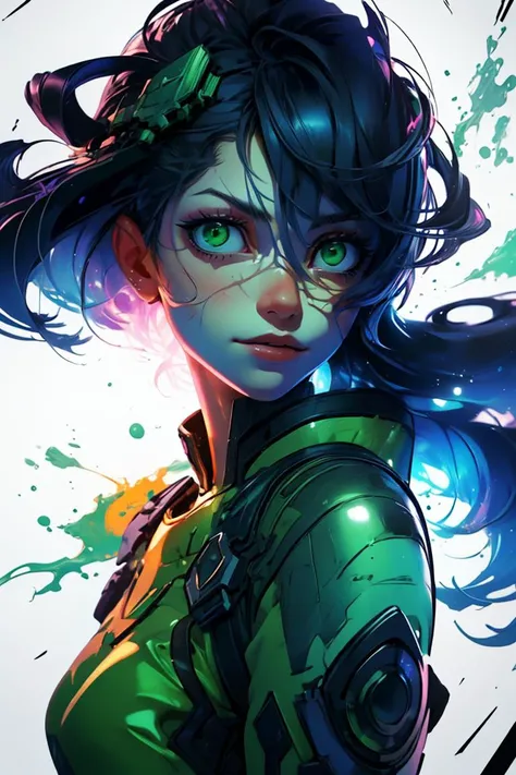 (Preview Photo:1.3) of (Cel shading:1.3) a photo of a girl, <lora:Constricted PupilsV3:1> constricted pupils, small pupils, <lora:stylized_3dcg_v4-epoch-000012:0.65> 3d, 1girl, solo,Highly Detailed,(Green hue:1.3),(close portrait:1.3),(Feminine:1.4),(beautiful:1.4),(attractive:1.3),handsome,calendar pose,perfectly detailed eyes,studio lighting,thematic background