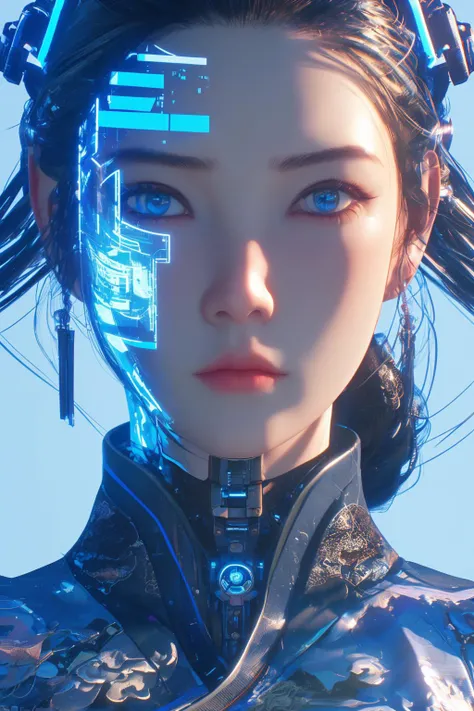 Cyberpunk beauty, 1girl, neon light, Bagua, Tai Chi,