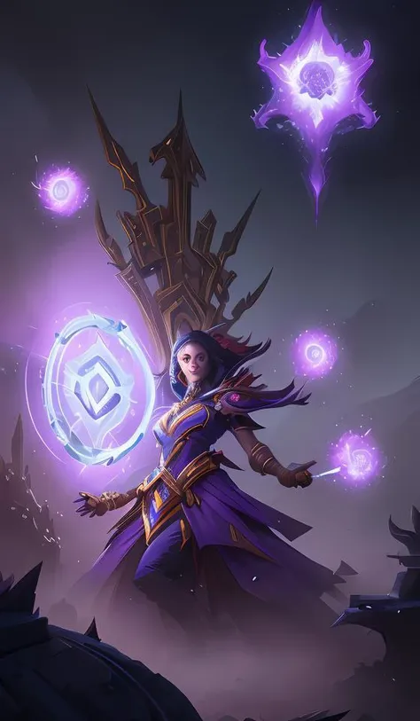 arcane style void creature, violet spike smoke, bright art masterpiece artstation. 8k, sharp high quality artwork in style of Jose Daniel Cabrera Pena and Greg Rutkowski, concept art by Tooth Wu, blizzard warcraft artwork, hearthstone card game artwork, violet flower, violet flower, violet flower, portal