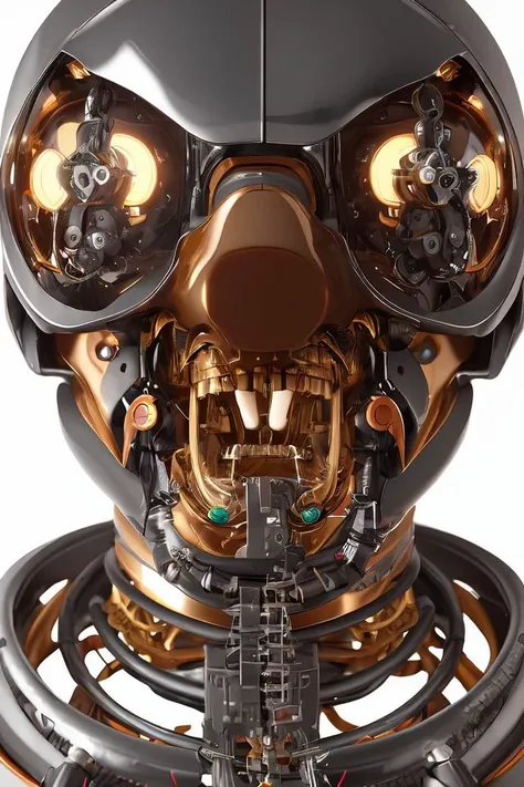1mechanical girl,((ultra realistic details)), portrait, global illumination, shadows, octane render, 8k, ultra sharp,metal,intricate, ornaments detailed, cold colors, egypician detail, highly intricate details, realistic light, trending on cgsociety, glowing eyes, facing camera, neon details, machanical limbs,blood vessels connected to tubes,mechanical vertebra attaching to back,mechanical cervial attaching to neck,sitting,wires and cables connecting to head