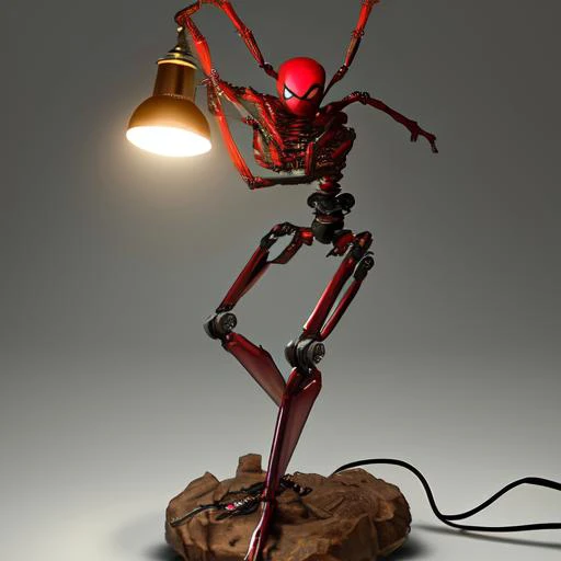 a spider robot,the lamp on the body,