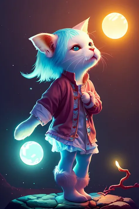 a surreal Bioluminescent, very very very cute Silene in a happy world by Daniel Merriam, Trending on Artstation, oil on Canvas by Elena Zhurikhina and Goro Fujita and Charlie Bowater, octane render, 4k, 8k, HD,