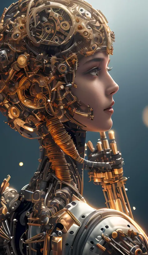 1mechanical girl,((ultra realistic details)), portrait, global illumination, shadows, octane render, 8k, ultra sharp,metal,intricate, ornaments detailed, cold colors, egypician detail, highly intricate details, realistic light, trending on cgsociety, glowing eyes, facing the camera, neon details, mechanical limbs, mechanical vertebra attaching to back,mechanical cervial attaching to neck,sitting,wires and cables connecting to head, gigantic breasts, cleavage, bursting breasts, brunette hair, wide angle, huge ass, worm monster with a lot of teeth swallowing woman's head, abstract art, pixel art