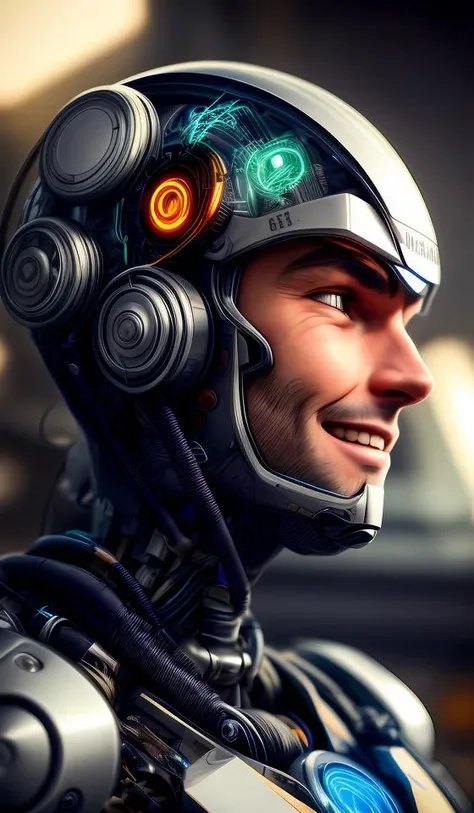 portrait512 Cyborg512 Tay512, animals,electronics, motors, wires, buttons, lcd <lora:add_detail:2>