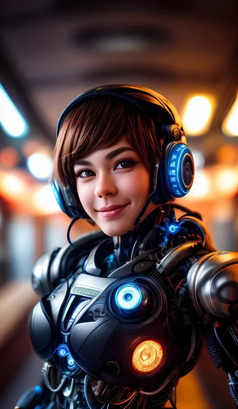 portrait512 Cyborg512 Tay512, animals,electronics, motors, wires, buttons, lcd <lora:add_detail:2>