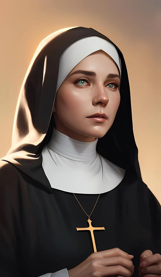 portrait of a dystopian nun, intricate, headshot, highly detailed, digital painting, artstation, concept art, sharp focus, cinematic lighting, digital painting, art by artgerm and greg rutkowski, alphonse mucha, cgsociety