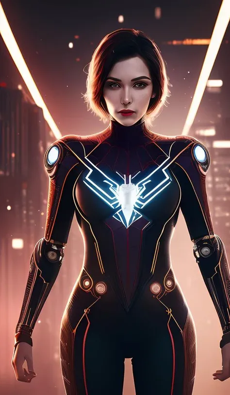 portrait of spiderwoman as a robot, cyberpunk machine, machine face, robed, upper half portrait, decorated, intricate intense elegant highly detailed 8 k