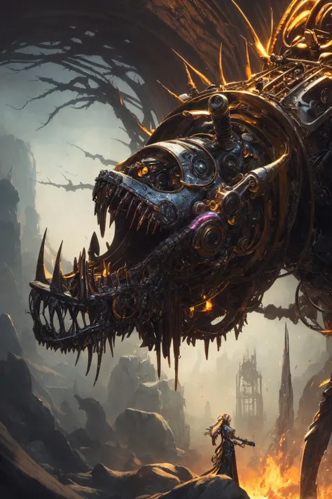 Create a hauntingly detailed mechanical horror with morphing, flowing, and living metal. Set in a dreadful atmosphere with dark illumination and the best shadow effects possible, bring to life a body made of sharp blades, bright highlights,