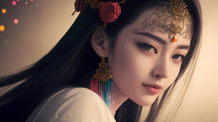 (medium full shot:1.5),aesthetic,masterpiece,photorealistic,entangle,mandala,tangle,entangle,ecstasy of flower,dynamic angle,the most beautiful form of chaos,elegant,a brutalist designed,vivid colours,romanticism,atmospheric,(fluttered detailed ink splashs), (illustration),1girl,(long hair),portrait512 Cyborg512 Tay512, electronics, motors, wires, buttons, lcd,lacivious pose,(expressionless ,hair ornament:1.4)chinese clothes,(focus on), color Ink wash painting,(ink splashing),color splashing,((colorful)),[sketch], Masterpiece,best quality, beautifully painted,highly detailed,(denoising:0.7),[splash ink],yin yang,a lot of details,mysterious expression, in a modern and abstract setting, with bold and colorful abstract art, photo shot from front,highly-detailed, (flat color:1.1),(colorful:1.3),(masterpiece:1.2), best quality, masterpiece, original, extremely detailed wallpaper, looking at viewer, 
there is an ancient palace beside the girl,oriental city,eastern architecture,a lot of details,mysterious expression, in a modern and abstract setting, with bold and colorful abstract art, blurred background,bright lighting,movie studio (analog film:1.3) (vhs movie) (photorealistic) (screencap) (cinematic lighting) (sharp focus) (80sDarkFantasySD15b:1.0),,natural lights, photorealism, cinematic,