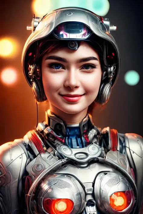 portrait512 Cyborg512 Tay512, electronics, motors, wires, buttons, lcd <lora:add_detail:2>