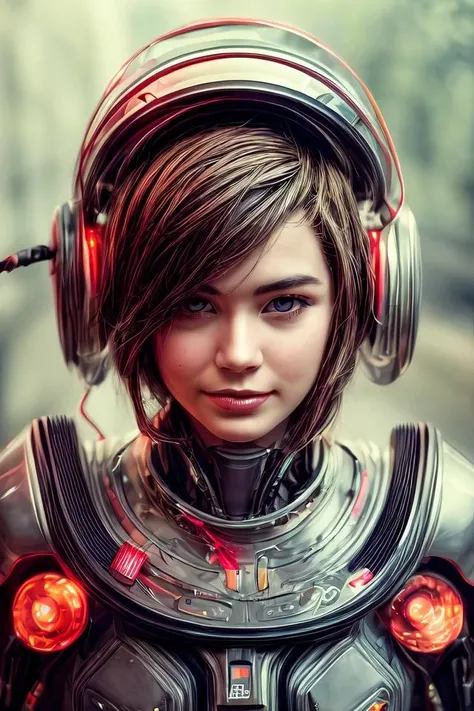 portrait512 Cyborg512 Tay512, electronics, motors, wires, buttons, lcd <lora:add_detail:2>