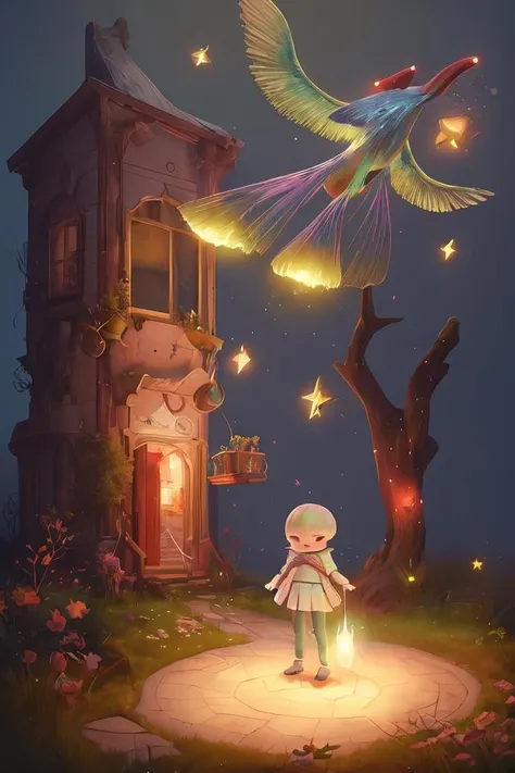 a surreal Bioluminescent, very very very cute Silene in a happy world by Daniel Merriam, Trending on Artstation, oil on Canvas by Elena Zhurikhina and Goro Fujita and Charlie Bowater, octane render, 4k, 8k, HD,