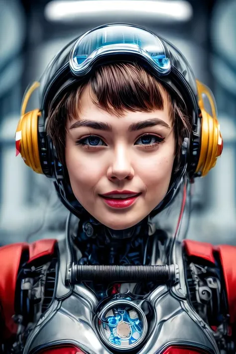 portrait512 Cyborg512 Tay512, electronics, motors, wires, buttons, lcd <lora:add_detail:2>