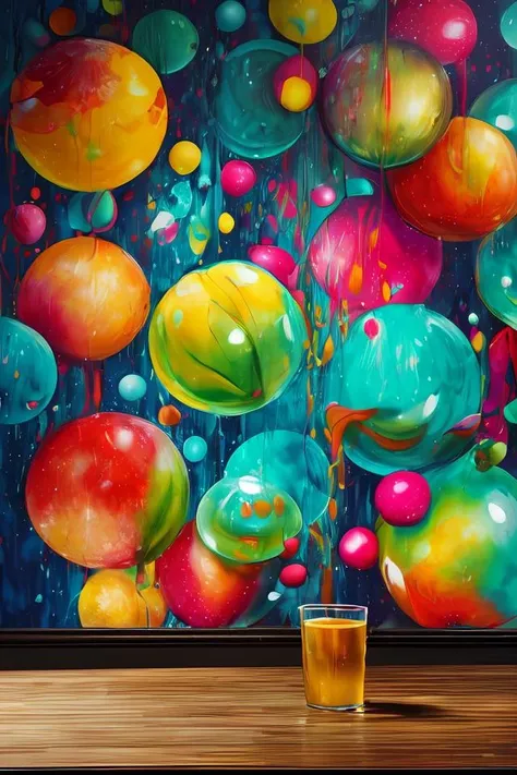 (flat color:1.1),(colorful:1.3),(masterpiece:1.2), best quality, masterpiece, original, extremely detailed wallpaper, looking at viewer,Abstract, 8K, photo shot from front, mid-body portrait, highly-detailed, lots of delicious tropical fruits with drops of moisture on table, a lot of details,floating colorful water,mysterious expression,stuart little, in a modern and abstract setting, with bold and colorful abstract art, blurred background, bright lighting,<lora:add_detail:0.5>,<lora:more_details:0.25>,<lora:FantasyWorldV1:0.25>,
