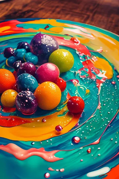 (flat color:1.1),(colorful:1.3),(masterpiece:1.2), best quality, masterpiece, original, extremely detailed wallpaper, looking at viewer,Abstract, 8K, photo shot from front, mid-body portrait, highly-detailed, lots of delicious tropical fruits with drops of moisture on table, a lot of details,floating colorful water,mysterious expression,stuart little, in a modern and abstract setting, with bold and colorful abstract art, blurred background, bright lighting,<lora:add_detail:0.5>,<lora:more_details:0.25>,<lora:FantasyWorldV1:0.25>,