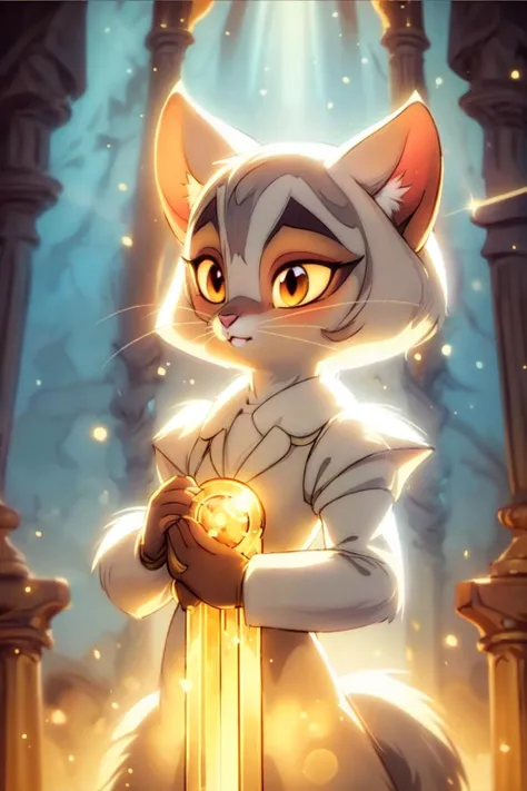 best quality, masterpiece, trending on Artstation, lackadaisystyle, illustration,
1girl, (portrait), mature, furry, white cat, white fur, furry cat, vintage dress, ruffles, praying, nun, holy, saint, religion, , shallow depth of field, aerial perspective,(semi-backlit),(lens flare), (long shot:1.4),(high key:1.4),(golden aura:1.4),(many particles of golden light ),lackadaisy, lackadaisystyle, ,mirrornun,hentai, naked, nsfw <lora:DWM_painting:0.4> <lora:lackadaisy:0.7>