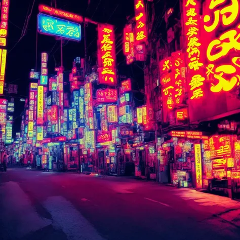 textless, Tokyopunk ChristianBale Neon Street signs, shops, road