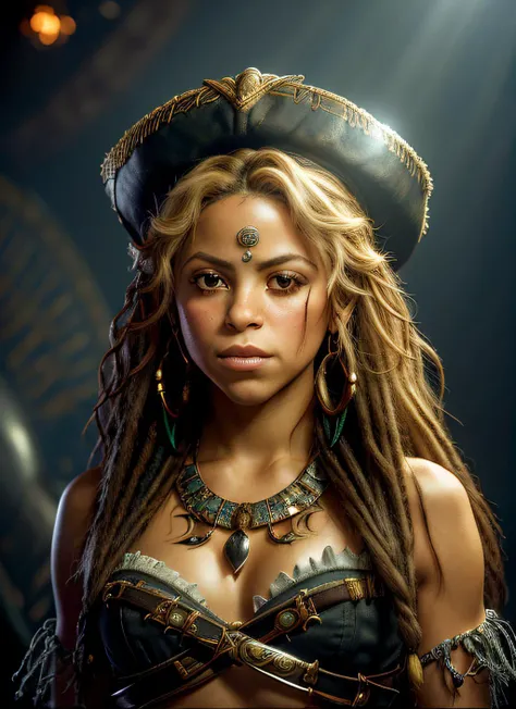 portrait of Shakira, epic (photo, studio lighting, hard light, sony a7, 50 mm, matte skin, pores, colors, hyperdetailed, hyperrealistic), <lyco:Shakira:1.2>
