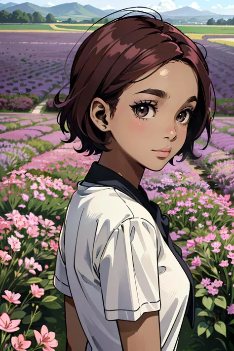 [[(front full portrait:1girl (solo) with big eyes and a short hair bob), ((Ilya-Kuvshinov style)),comic art [dress ((Marc Chagall style))]):20]/[background:landscape
 Renaissance+Baroque, old canva, (liliac sunset), ((style Antoine Watteau))]/[very colorful,((oil painting palette knife))((masterpiece))]]