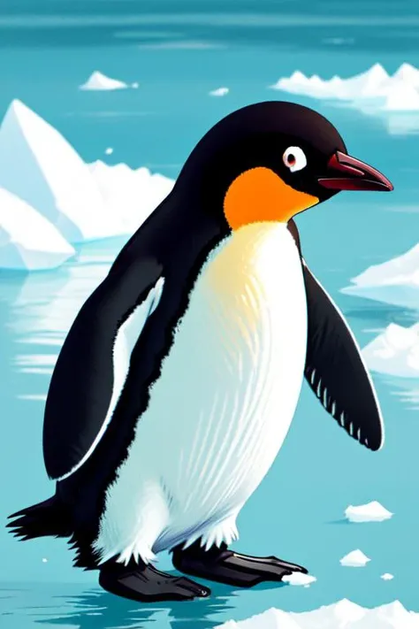 (masterpiece, best quality:1.2), no humans, a penguin with a tuxedo-like appearance, flippers, waddle, black and white, flightless, aquatic focus, adorable, arctic animal,
<lora:OilPastel_v1_R128:1>