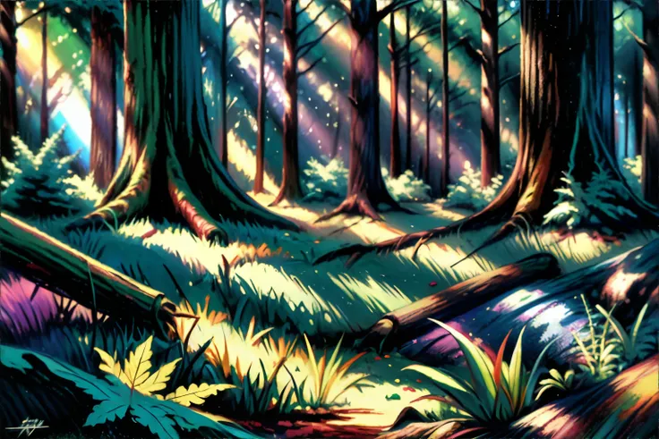 <lora:oilpastel:0.6>, Enchanting forest with sunlight filtering through the trees, oil pastel, <clip:skip:2>, masterpiece, 8k, high resolution, shallow depth of field, sharp focus