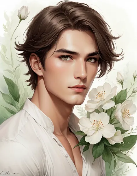 Q Hayashida, Charlie Bowater, Floral motives, Pretty slim Guy, Harold Cazneaux, Becky Cloonan, portrait art by Leticia Gillett