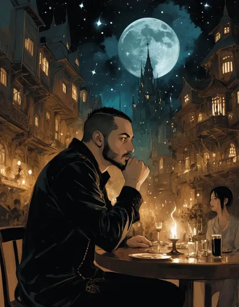 Expressionism, dreamy magical atmosphere, stout Guy Sultan, Pascale Campion, Ethan Van Sciver, Crustpunk, dmt, portrait art by Hisui Sugiura