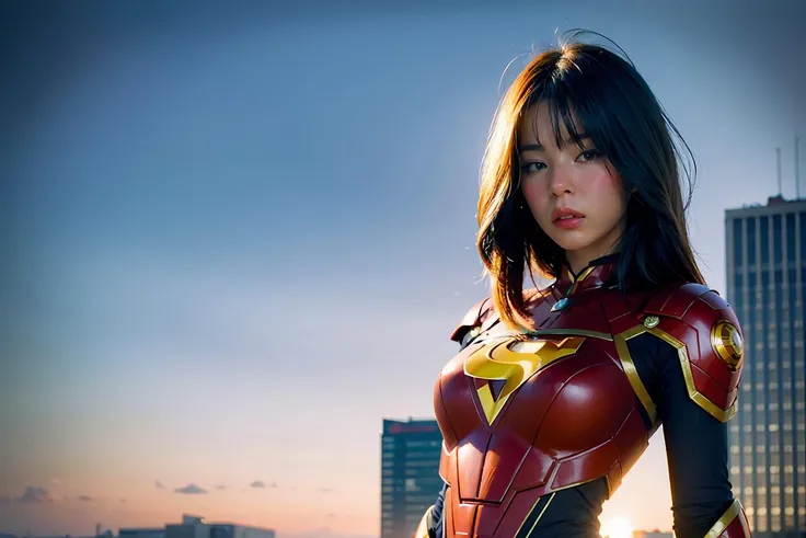 (masterpiece), best quality, perfect face, 1girl, superhero armor suit, <lora:Tangjailerbchu-02:1>