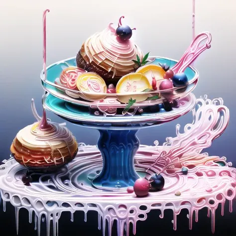 no humans,gradient background, food focus, food, still life, blueberry, fruit, cherry <lora:sci-fibaroque:0.9>
