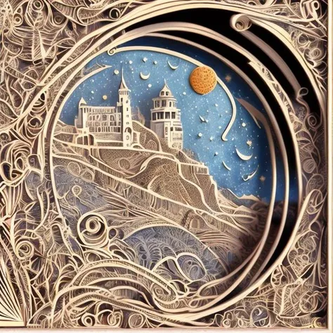 mdjrny-pprct,Santa Monica Pier under starry night sky, intricate details, ornate, (high detailed:1.2)