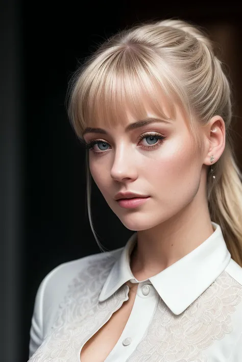 beautiful woman (blonde M1ll13G1bs0n:.99), (ponytail with bangs:1.4), ((portrait)), (closeup:1.2), ((from the waist up)), ((( A cutting-edge urban air purification system, utilizing advanced filtration technologies to improve air quality in city centers 1.2 ))), natural skin texture, (( Belted shirtdress :1.2)), 24mm, 4k textures, soft cinematic light, adobe lightroom, photolab, hdr, intricate, elegant, highly detailed, sharp focus, ((((cinematic look)))), soothing tones, insane details, intricate details, hyperdetailed, low contrast, soft cinematic light, exposure blend, hdr, faded, now, ("I've got a bad feeling about this.":1.1)