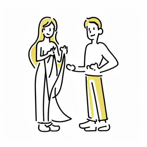 adam and eve,
white background, simple outline,
<lora:Japanese_style_Minimalist_Line_Illustrations:0.85>