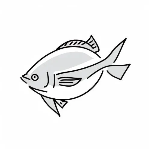 fruifish, 
white background, simple outline, 
 <lora:Japanese_style_Minimalist_Line_Illustrations:0.85>